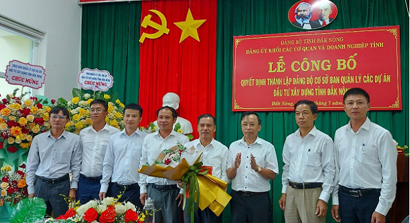 Lễ công bố thành lập Đảng bộ cơ sở  Ban Quản lý dự án đầu tư xây dựng tỉnh Đắk Nông