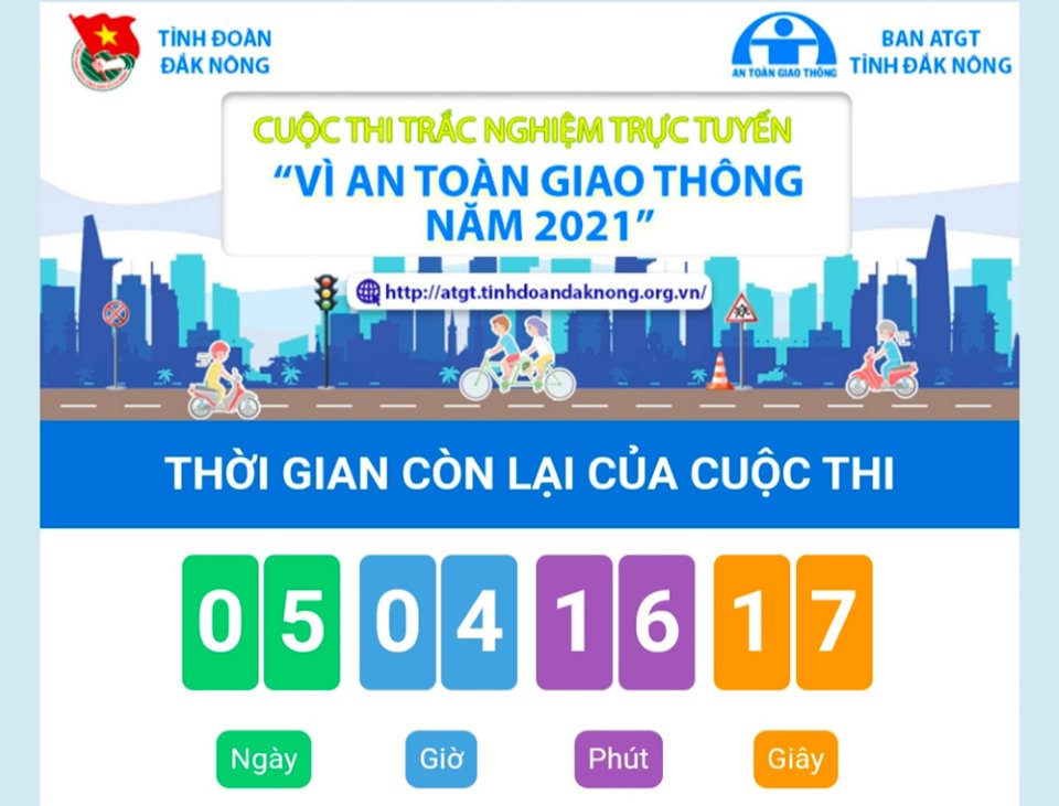 Cuộc thi trắc nghiệm trực tuyến “Vì an toàn giao thông” năm 2021