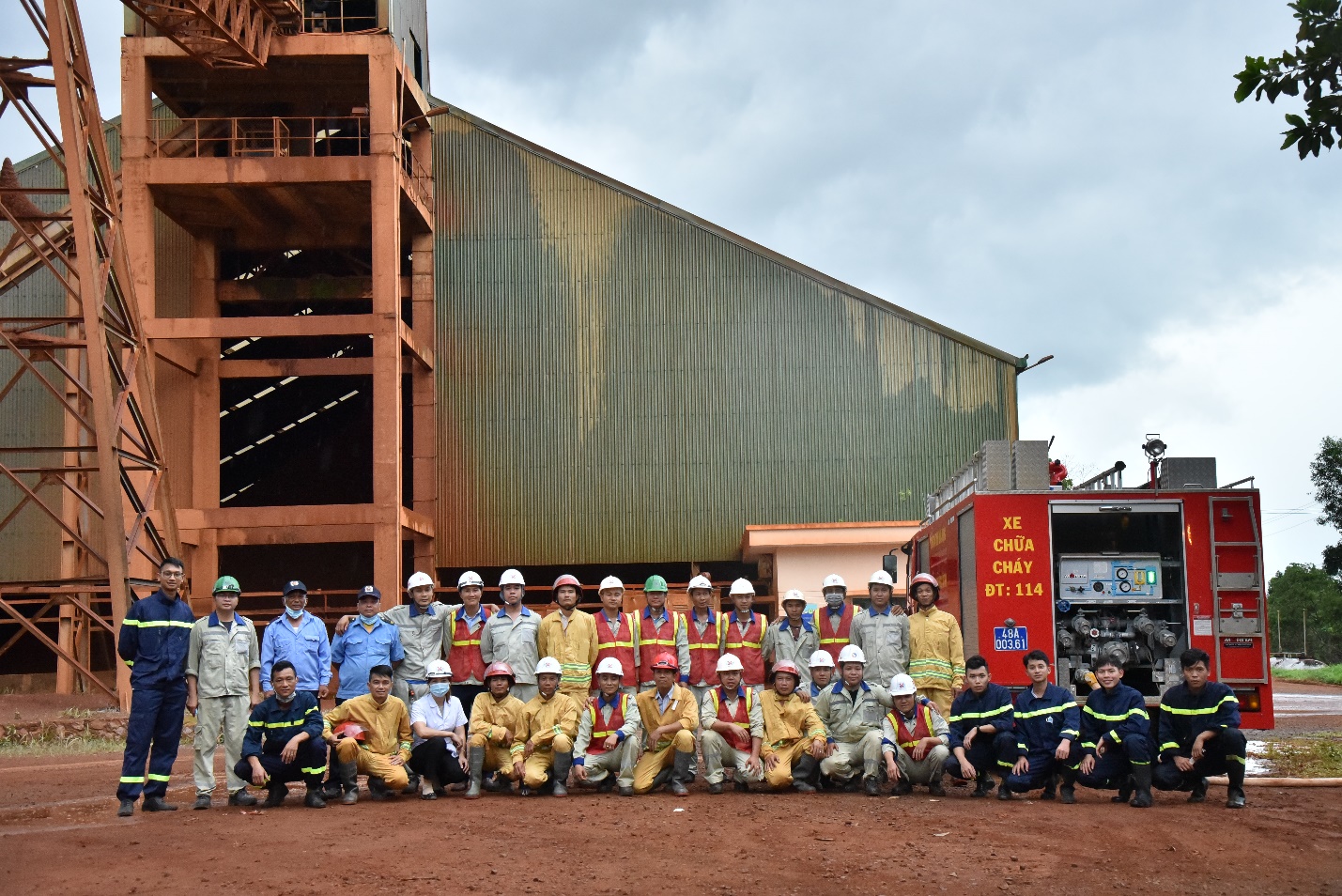 Công ty Nhôm Đắk Nông diễn tập phương án chữa cháy, cứu nạn, cứu hộ